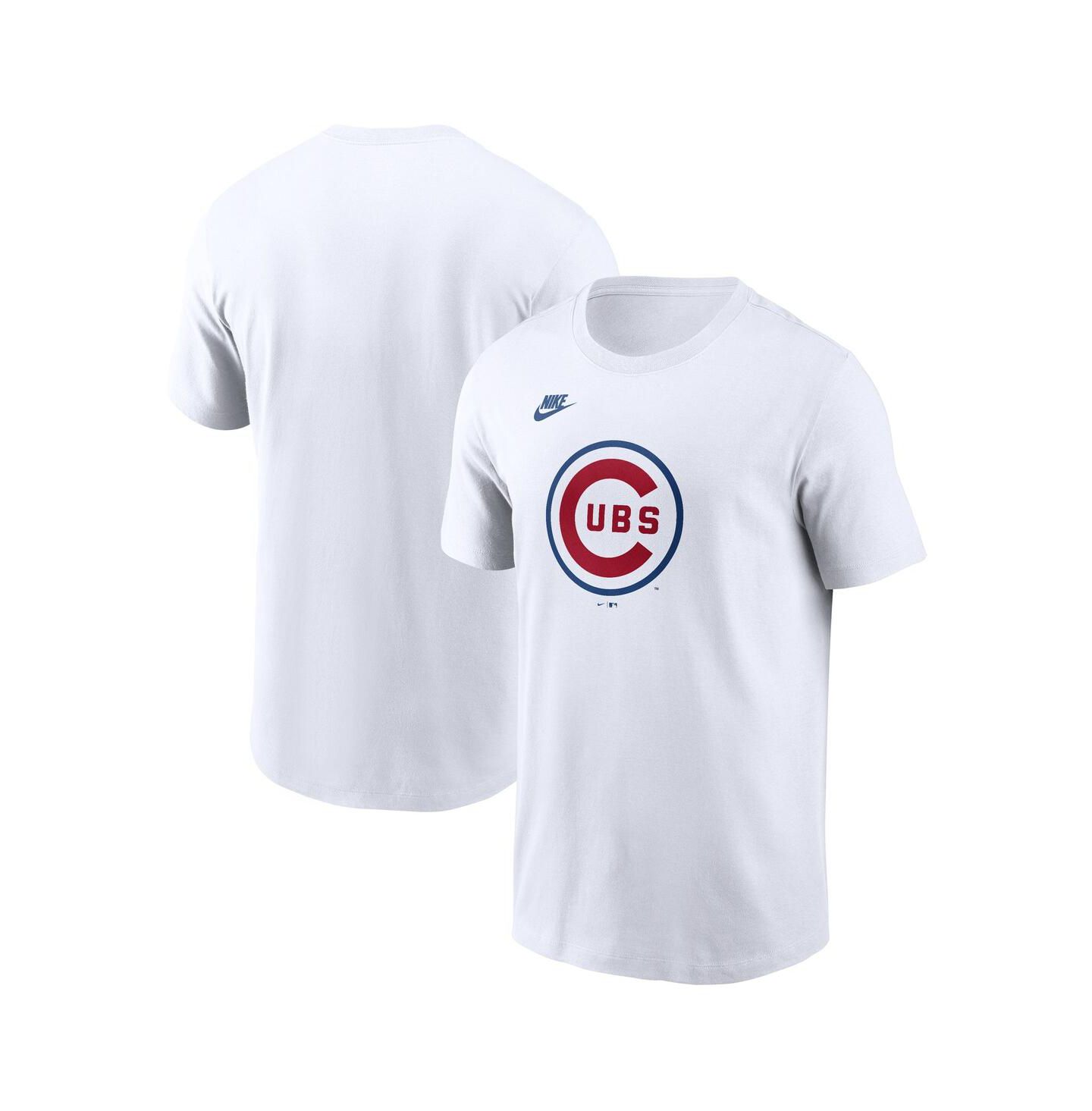 Мужская футболка Nike White Chicago Cubs Cooperstown Collection Logo — фото 1