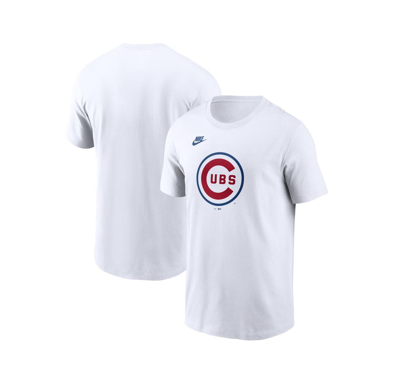 Men's White Chicago Cubs Cooperstown Collection Logo T-Shirt