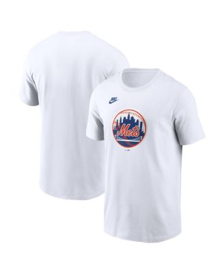 Men's White New York Mets Cooperstown Collection Logo T-Shirt
