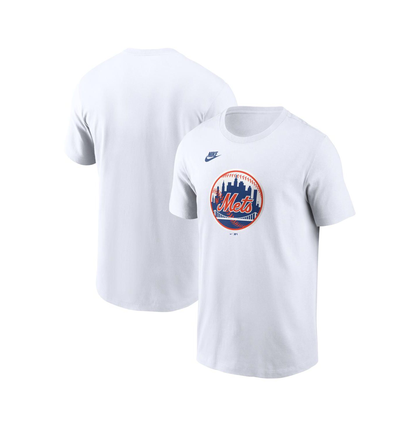 Мужская футболка Nike White New York Mets Cooperstown Collection Logo — фото 1