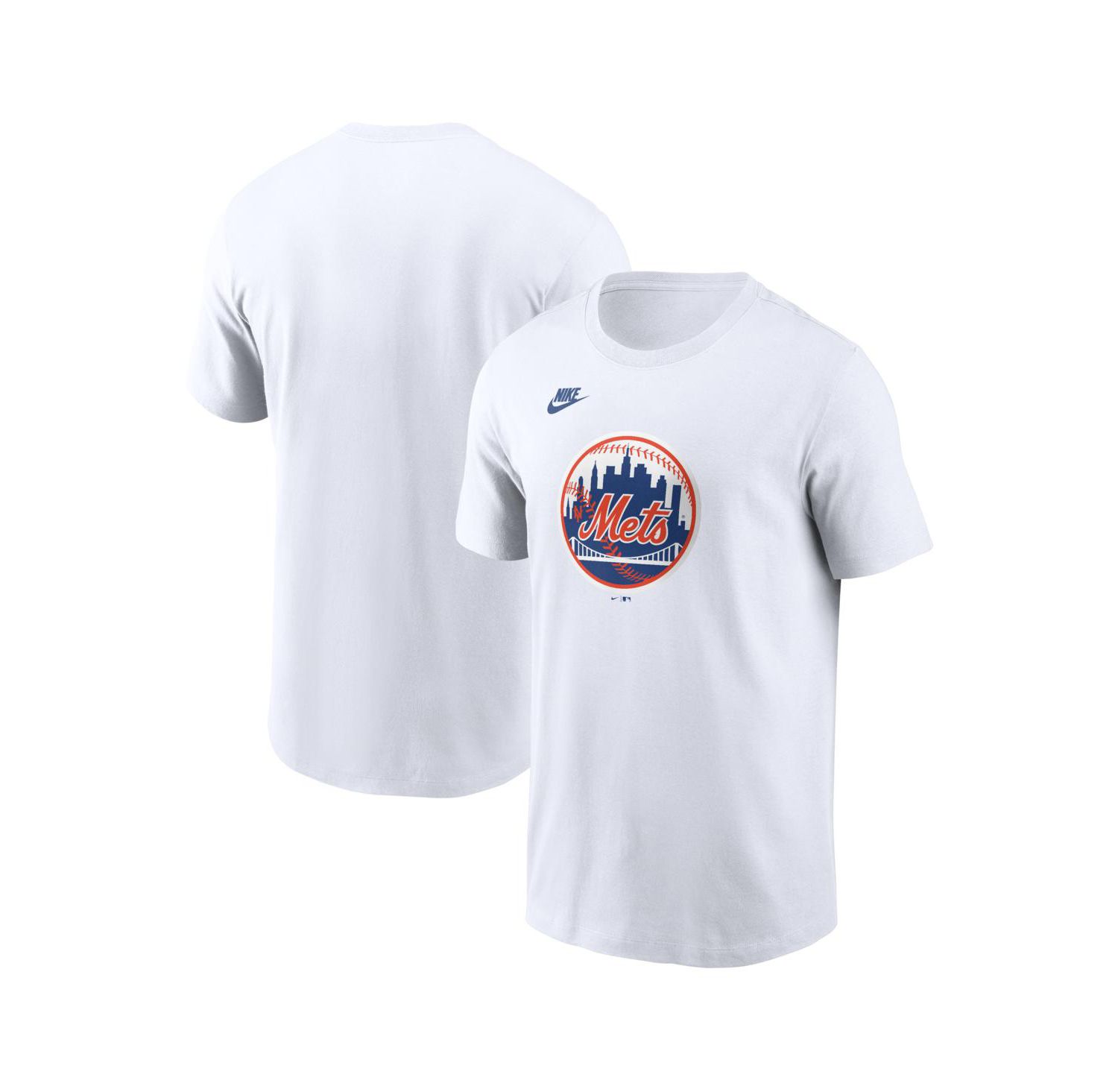 Men's White New York Mets Cooperstown Collection Logo T-Shirt