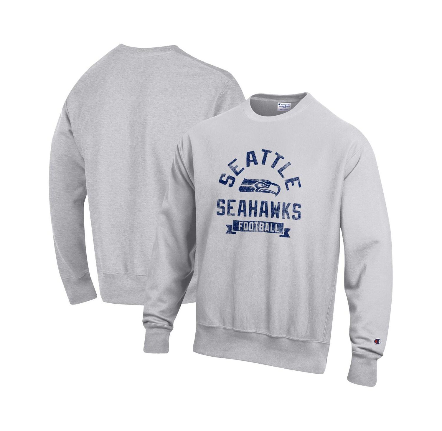 Men's Heather Gray Seattle Seahawks Reverse Weave Fleece Pullover Sweatshirt