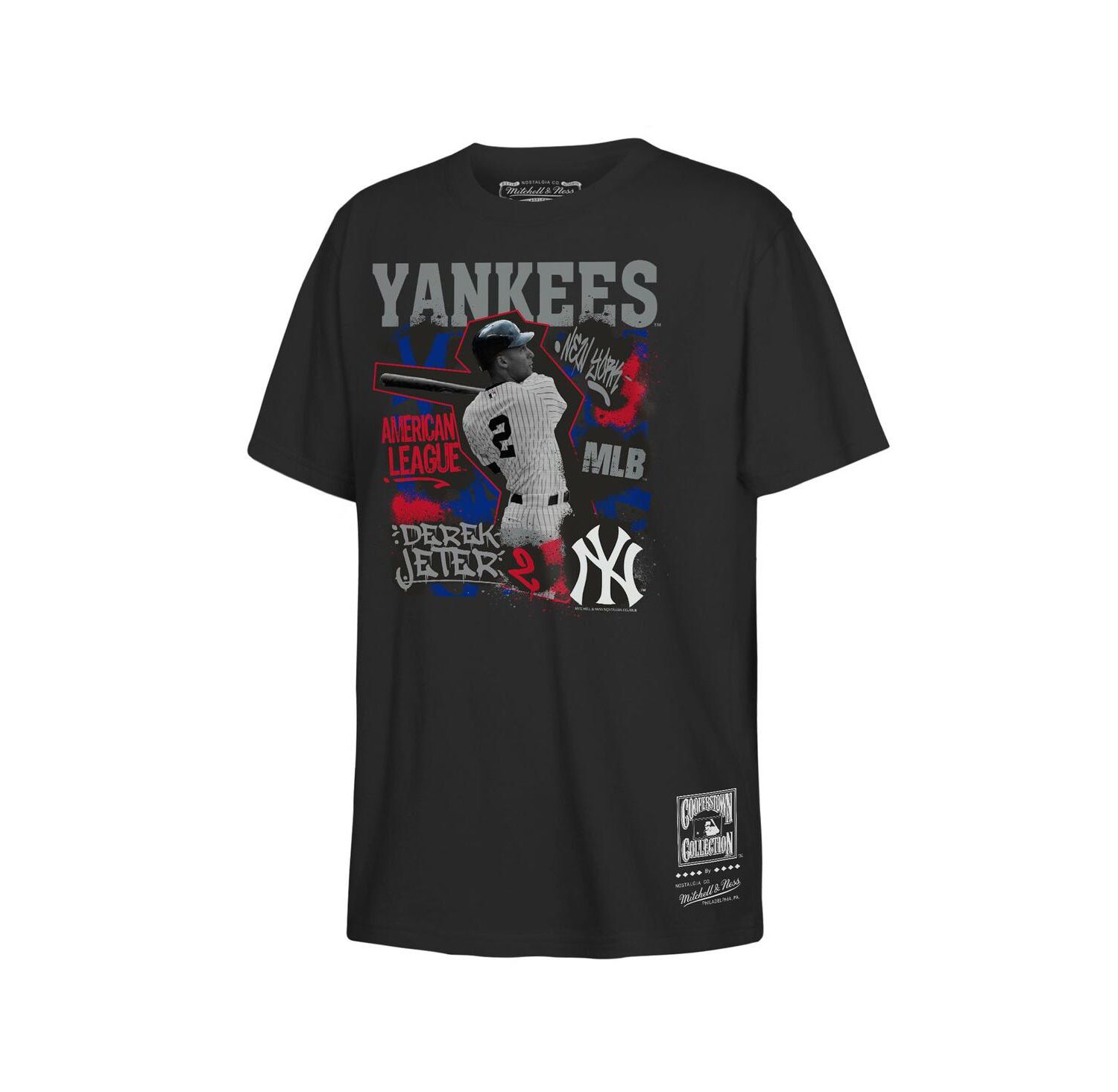 Big Boys and Girls Derek Jeter Black New York Yankees Cooperstown Star Moment T-Shirt
