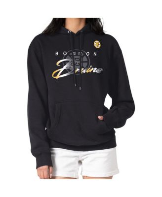 Men's Black Boston Bruins Shadow Logo Fleece Pullover Hoodie