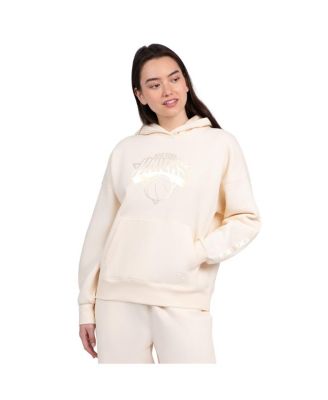 Women's Cream New York Knicks Pastel Relaxed Hoodie