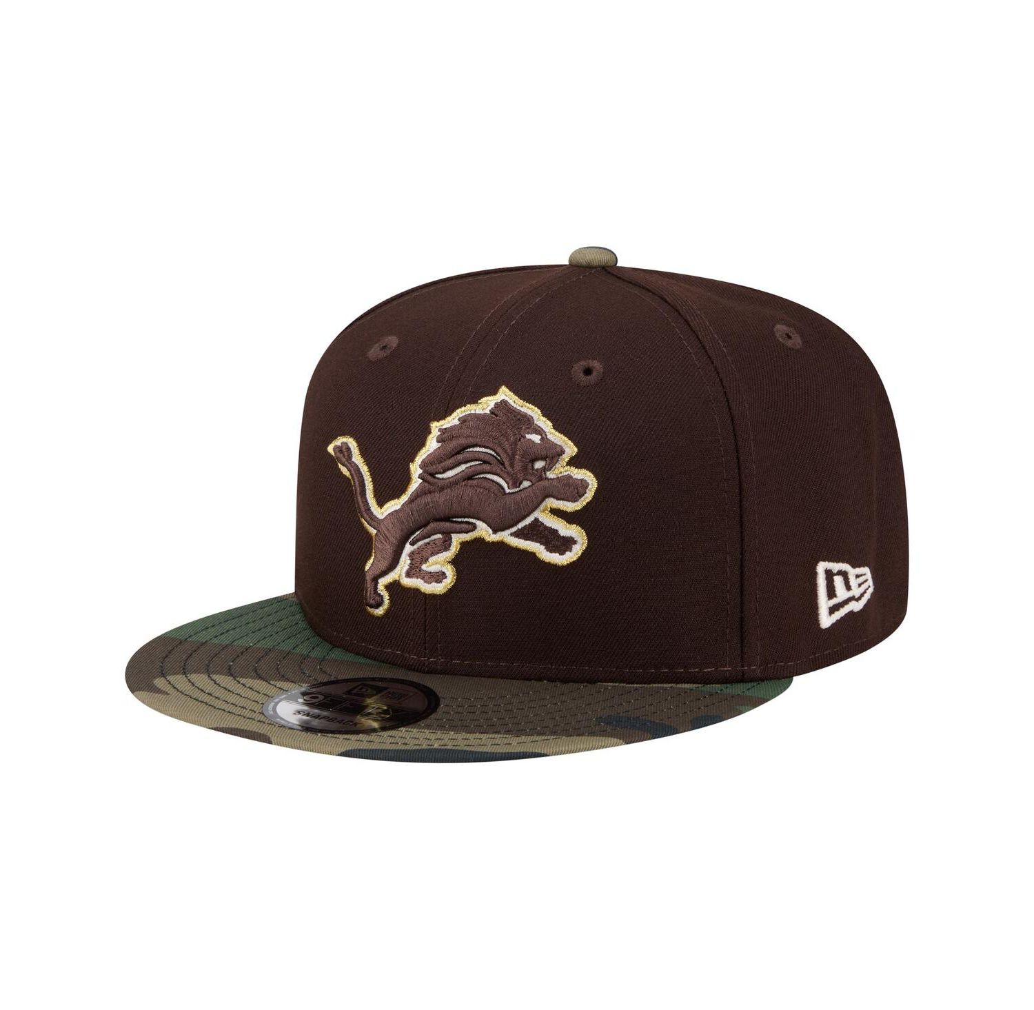Men's Dark Brown Detroit Lions Burnt Wood Camo 9FIFTY Snapback Hat