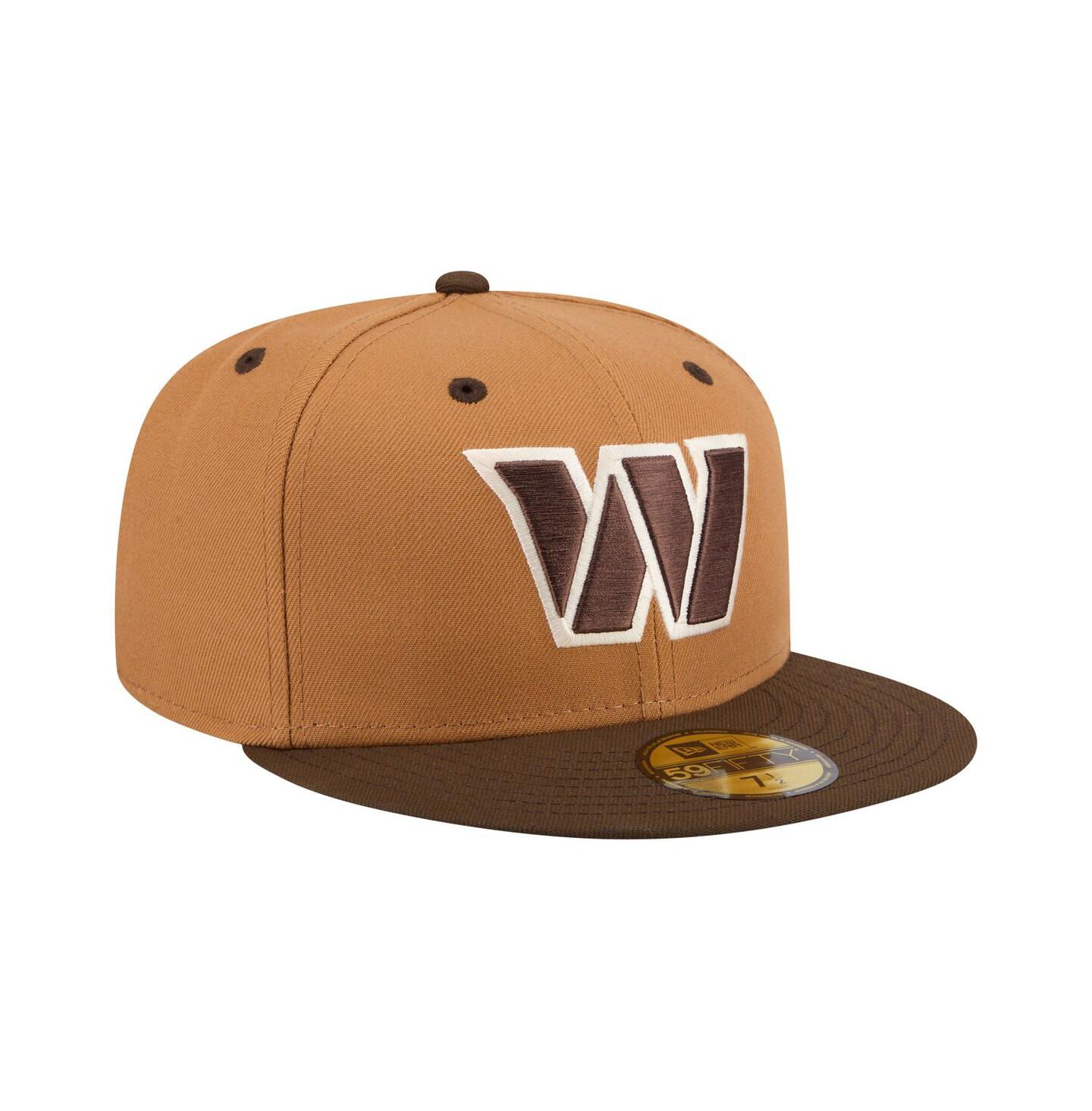 Мужская кепка New Era Light Brown/Dark Brown Washington Commanders Two-Tone Walnut 59FIFTY Fitted Hat — фото 3