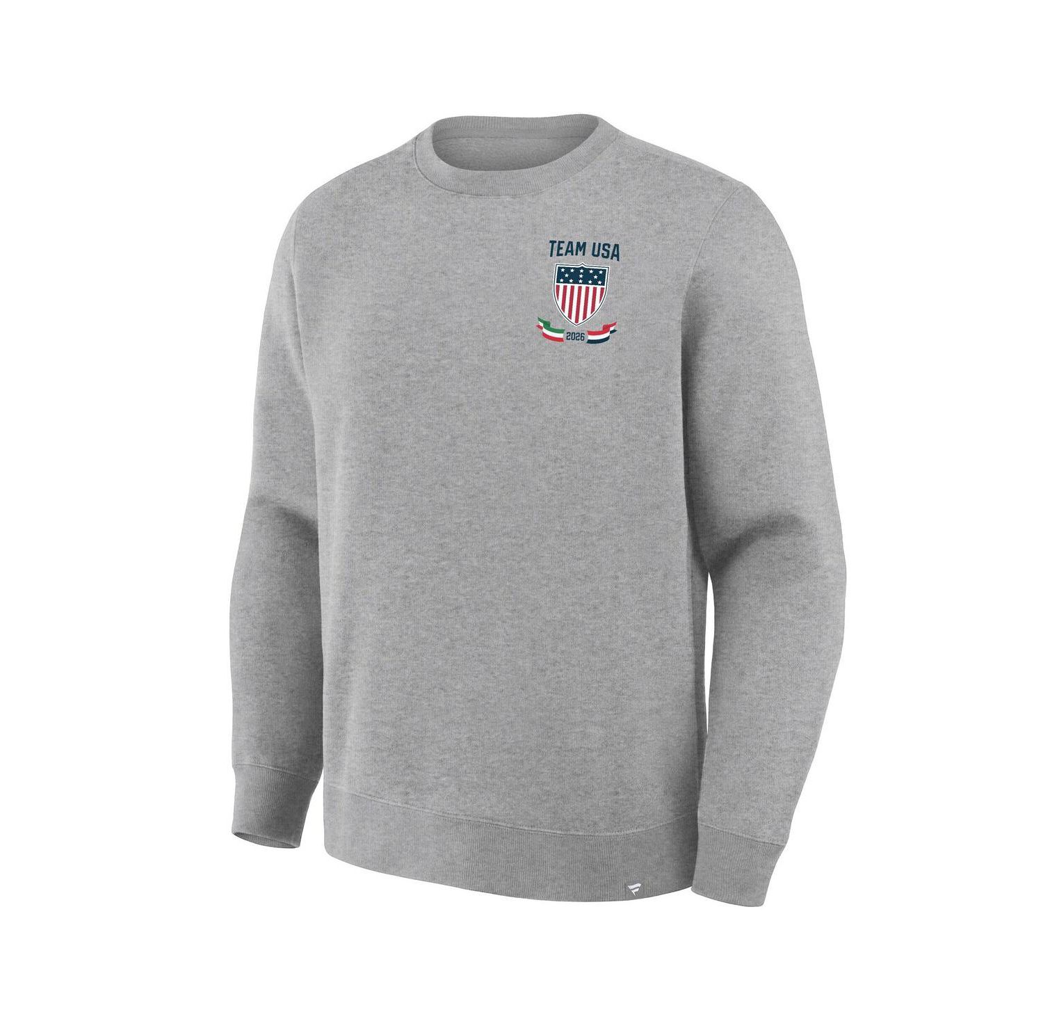 Men's Heather Gray Team USA Milano Cortina 2026 Winter Olympics Hockey Legacy Fleece Sweatshirt