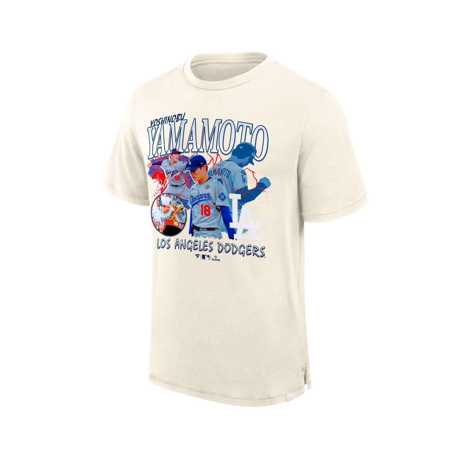 Men's Yoshinobu Yamamoto Cream Los Angeles Dodgers Montage T-Shirt