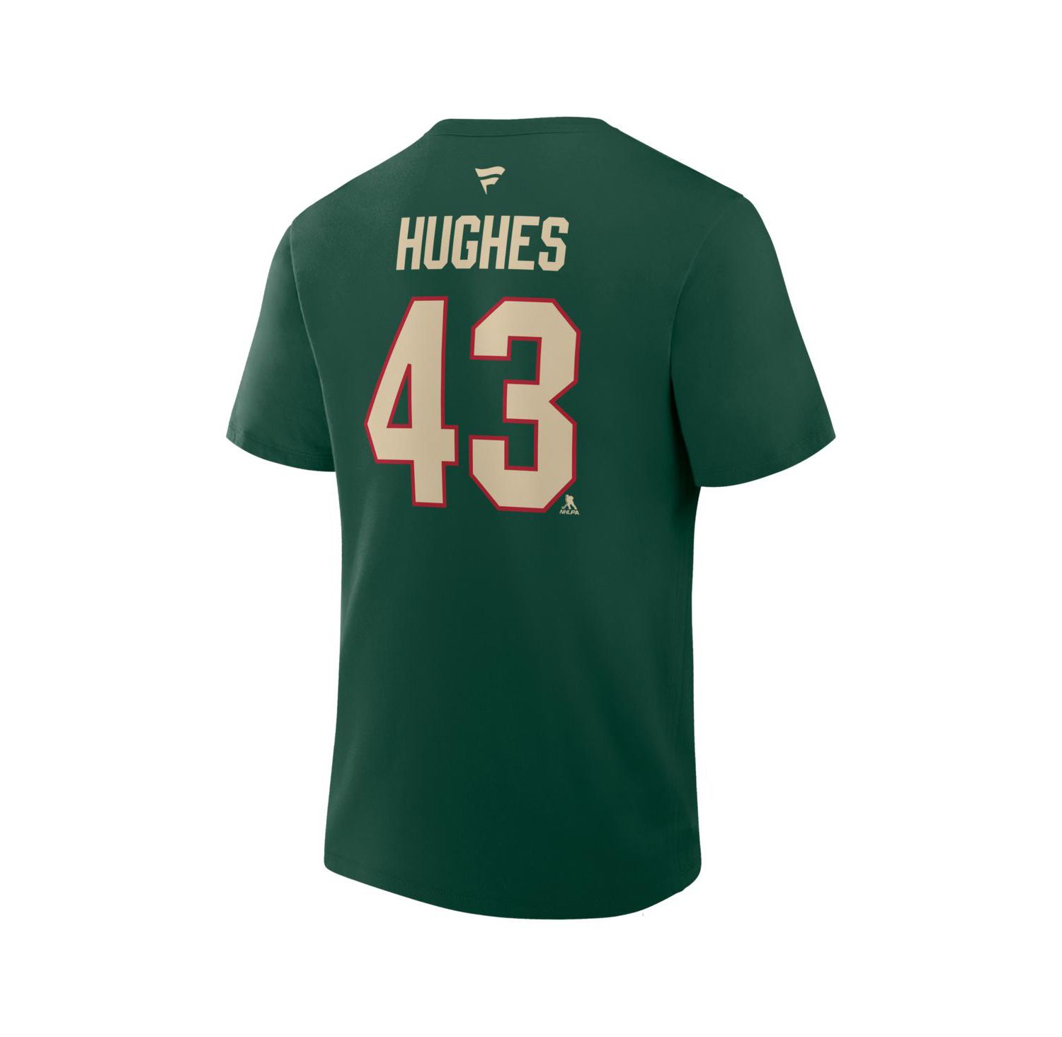 Men's Quinn Hughes Green Minnesota Wild Authentic Stack Name & Number T-Shirt