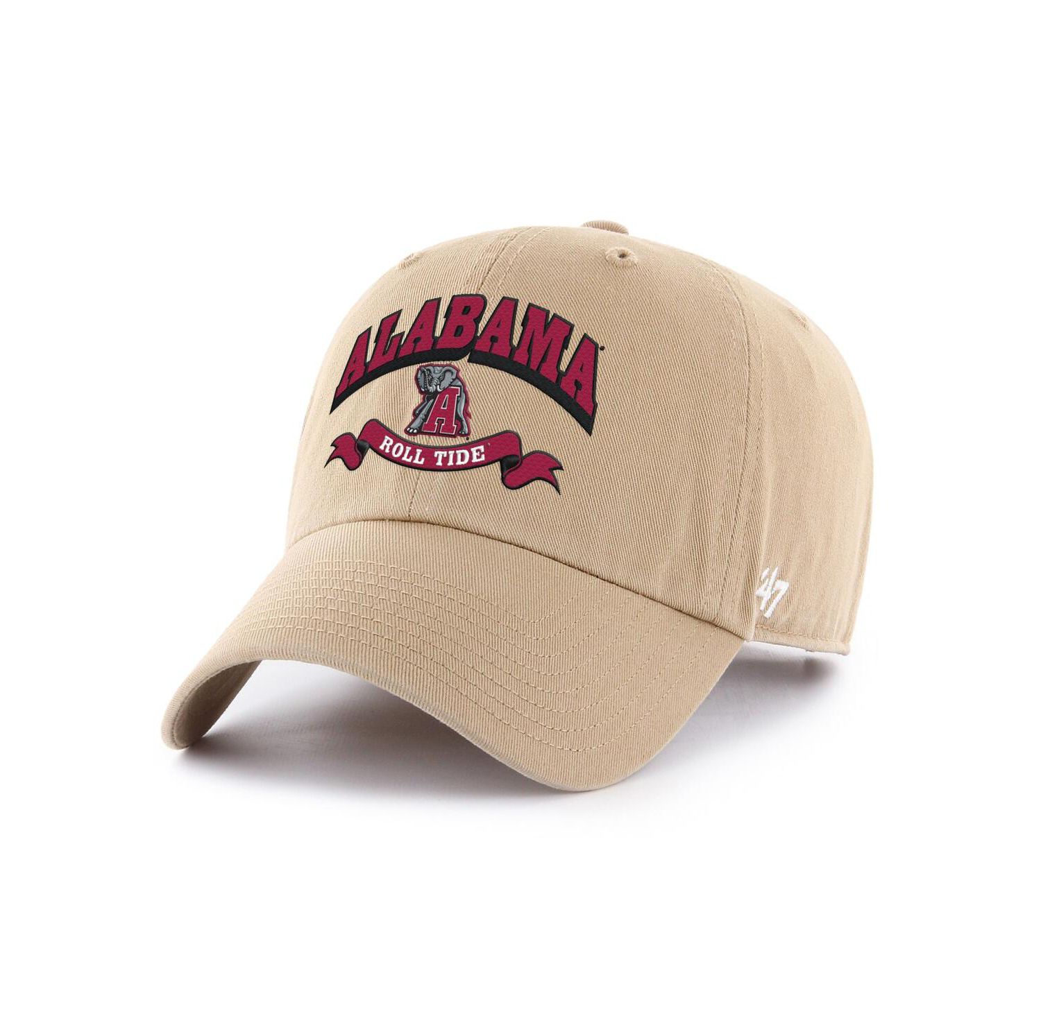 Men's Khaki Alabama Crimson Tide Region Clean Up Adjustable Hat