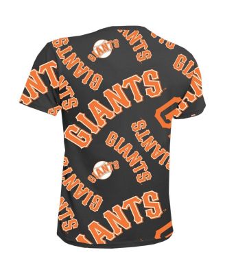Big Boys and Girls Black San Francisco Giants Allover Team T-Shirt