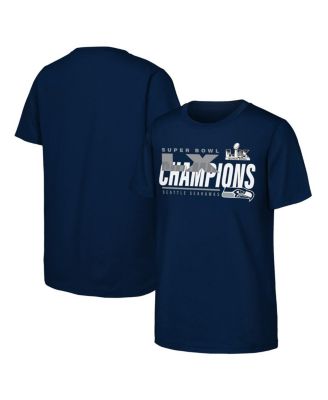 Big Boys and Girls College Navy Seattle Seahawks Super Bowl LX Champions Iconic Victory T-Shirt