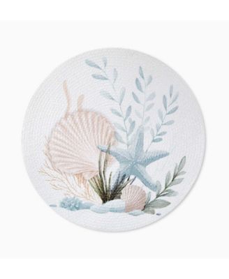 Starfish Woven Braided Round Placemats, Set of 4