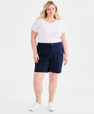 Plus Size High-Rise Bermuda Shorts