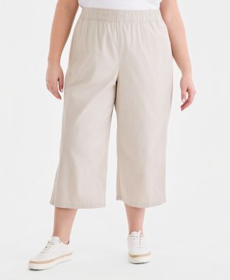 Style & Co Plus Pull-On Wide-Leg Capri Pants, Macy's Exclusive