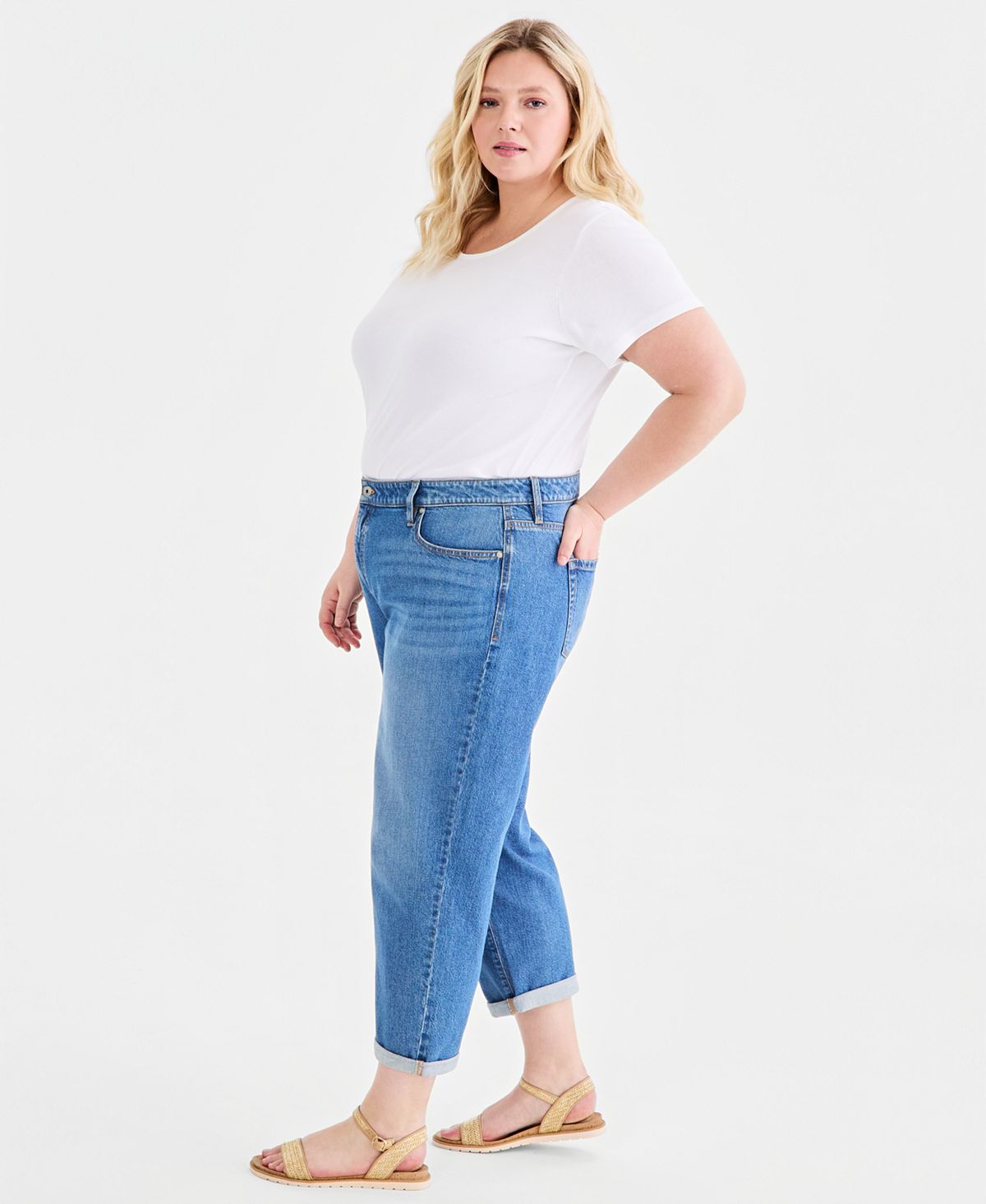 Style & Co Plus Size Mid-Rise Relaxed Straight-Leg Jeans, Macy's Exclusive view 2 — MAYCSS fashion products