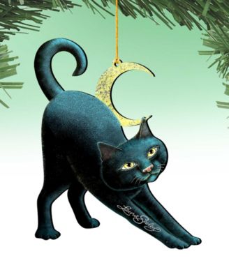 Black Cat Holiday Ornaments, Set of 2