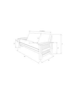 Washington Frame-Rustic Walnut Finish-Linen Aqua Mattress