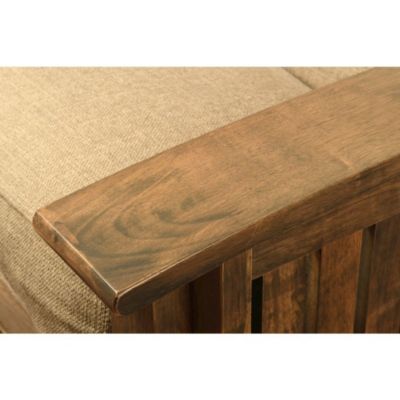 Washington Frame-Rustic Walnut Finish-Linen Cocoa Mattress