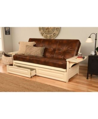 Phoenix Frame-Antique Finish-Oregon Trail Saddle Mattress-Storage Drawers