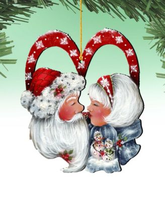 Merry Kissmas, Holiday Ornaments, Set of 2