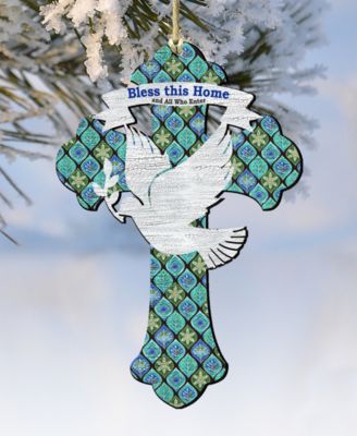 Blessings Cross Holiday Ornaments, Set of 2