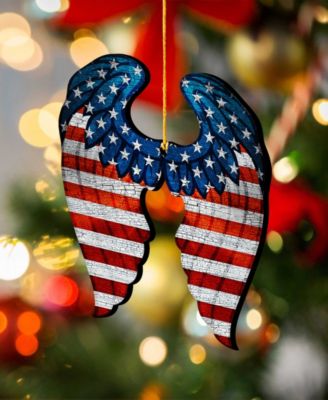 USA Wings Butterfly Ornaments, Set of 2