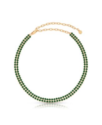 Two Rows of Crystal Sparkle Choker Necklace