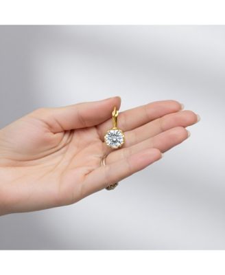 Modern Cubic Zirconia Solitaire Shimmering Drop Earrings