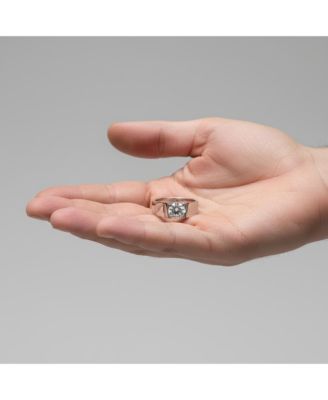 Men's Modern Solitaire Clear Cubic Zirconia Slim Band Ring