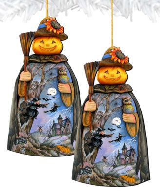 Christmas Pumpkin Holiday Ornaments, Set of 2