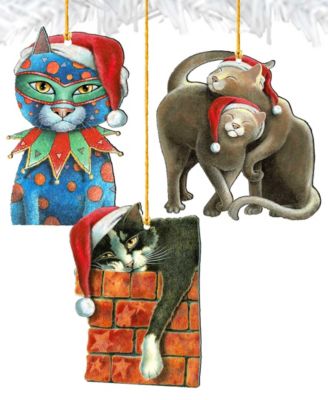 Party Cats Holiday Ornaments, Set of 3