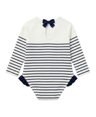 Baby Girls' Striped One-Piece Swimsuit, Hat and Sunglasses, 3-Piece Set