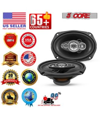 5Core 6x9 Car Speaker 4Pcs 800W 4Ohm 2 Way Coaxial Speaker Audio w Super Tweeter Fit for Vehicle
