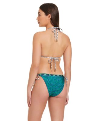 Women's Solar Power Triangle Reversible V-Neck Printed Bikini Top