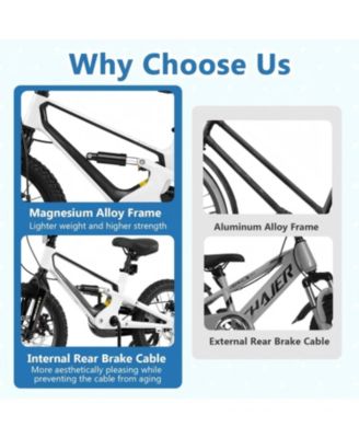 16 Inch Kids Bike Magnesium Alloy Bicycle Adjustable for Aged 4 to 7