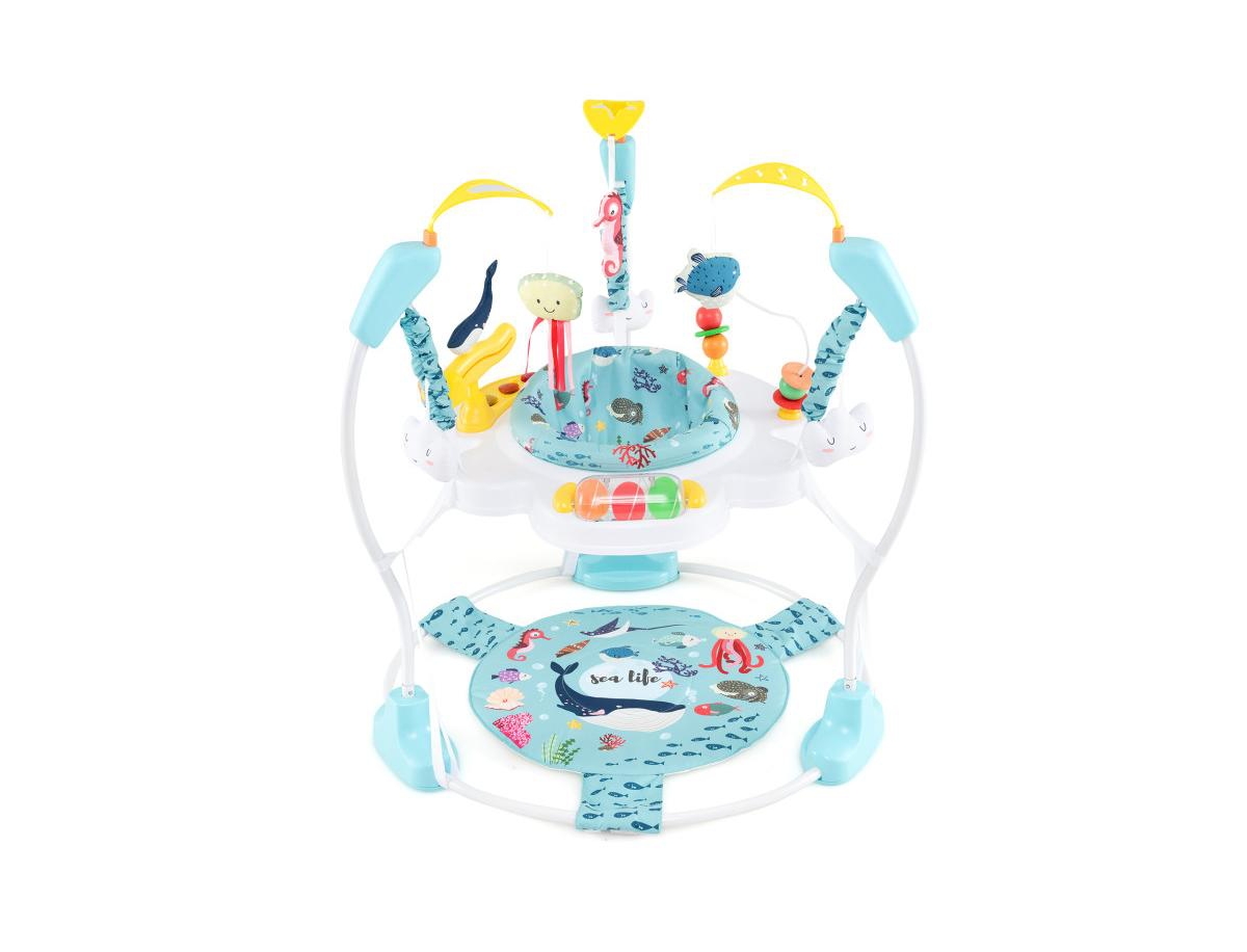 Slickblue Toddler Height Adjustable Activity Center with Bounce Seat - Light blue