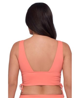 Women's Supportive Cinched Adjustable Midkini Swimsuit Top