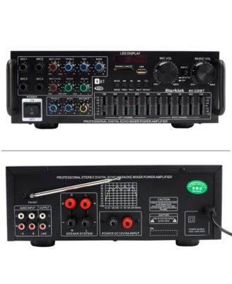 800W Bluetooth Stereo Amplifier, 2.1 Channel Home Audio with Karaoke, USB/SD & FM Radio