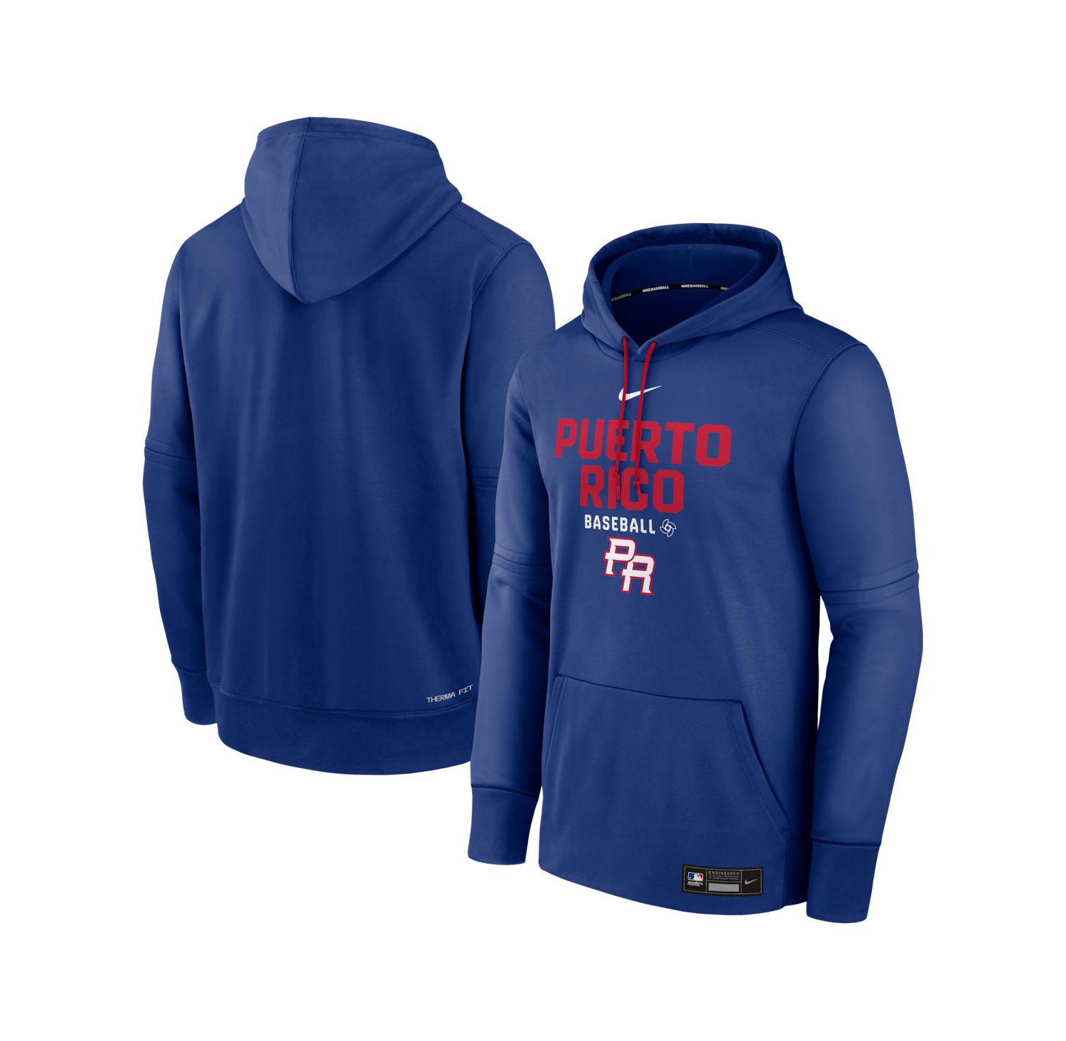 Men's Royal Puerto Rico Baseball 2026 World Baseball Classic Authentic Collection Therma Hoodie