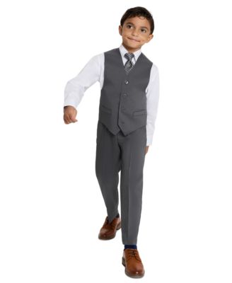 Boys' 4-7  Long-Sleeve Shirt, Vest, Pants and Tie, 4-Piece Set
