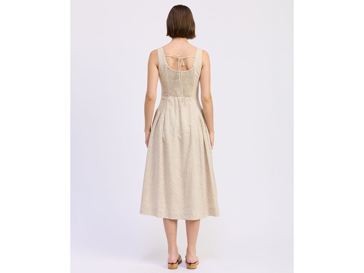 Женское платье En Saison Blakely Sleeveless Boat Neck Midi, цвет: Натуральный чёрный — фото 4