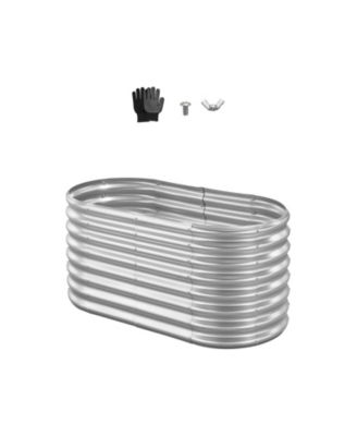 4x2x2 ft Oval Metal Raised Garden Bed Galvanized Steel