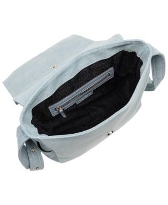 Multi Patch Denim Messenger Bag