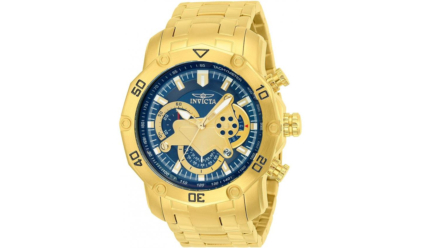 Мужские часы Invicta 22765 Pro Diver Quartz Multifunction Dial, цвет: Золотой — фото 1
