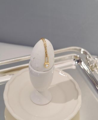 Lock & Luna Charm with Oval-Cut Moissanite – Gold