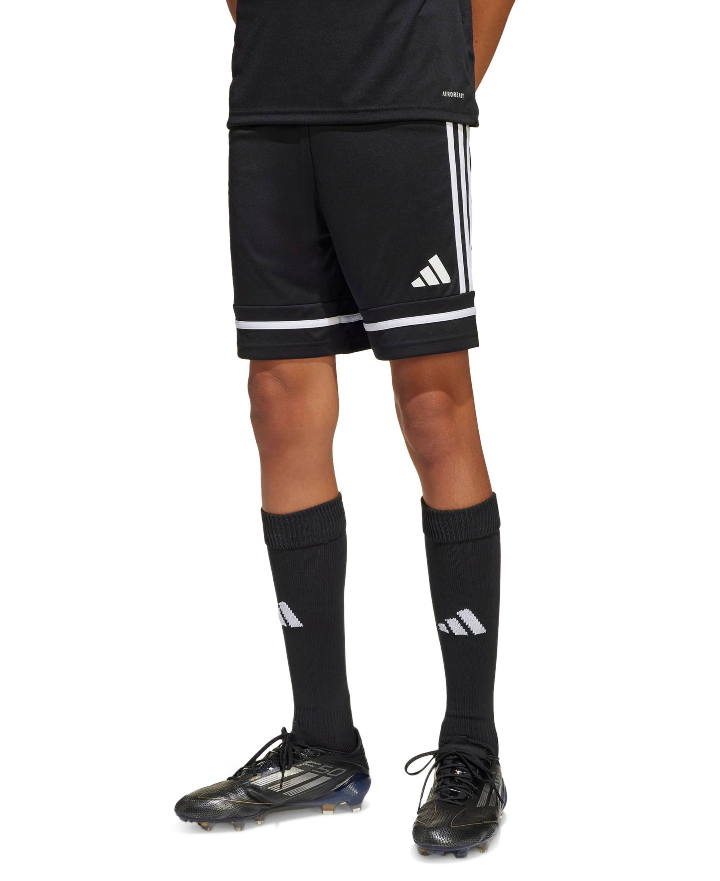 Детские шорты adidas Boys' and Girls' 6-20 Drawstring, цвет: Чёрный / Белый — фото 3