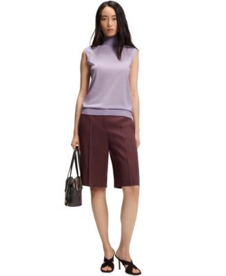 Women's Merino Wool Mock Neck Sleeveless Top