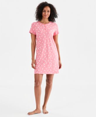 Women's Cotton Essential Short-Sleeve Henley Sleepshirt